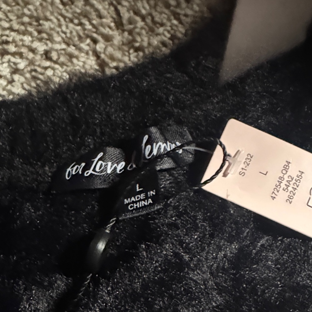For Love and Lemons Black Fuzzy Cropped Cardigan - Picture 2 of 3